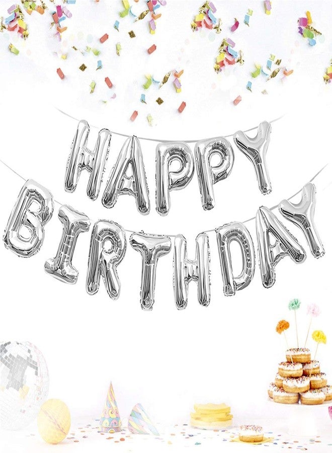 AMFIN Happy Birthday Plastic Balloon, Silver - Image 4